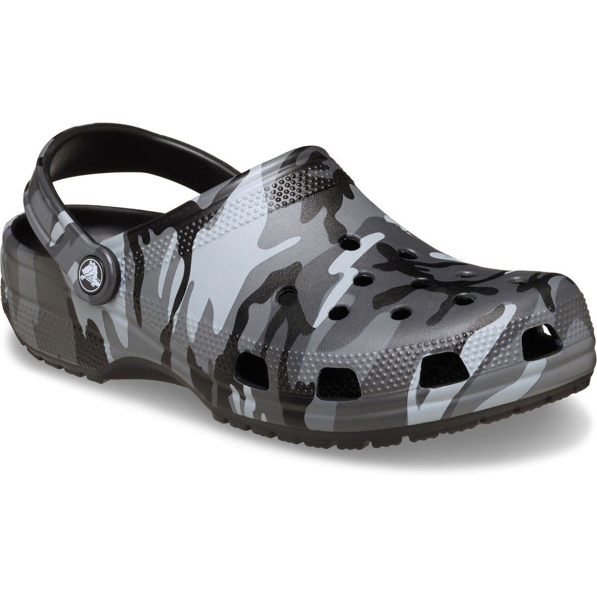 Crocs Classic Camouflage Clog Thermoplastische Männerclogs In Schwarz/Schiefergrau