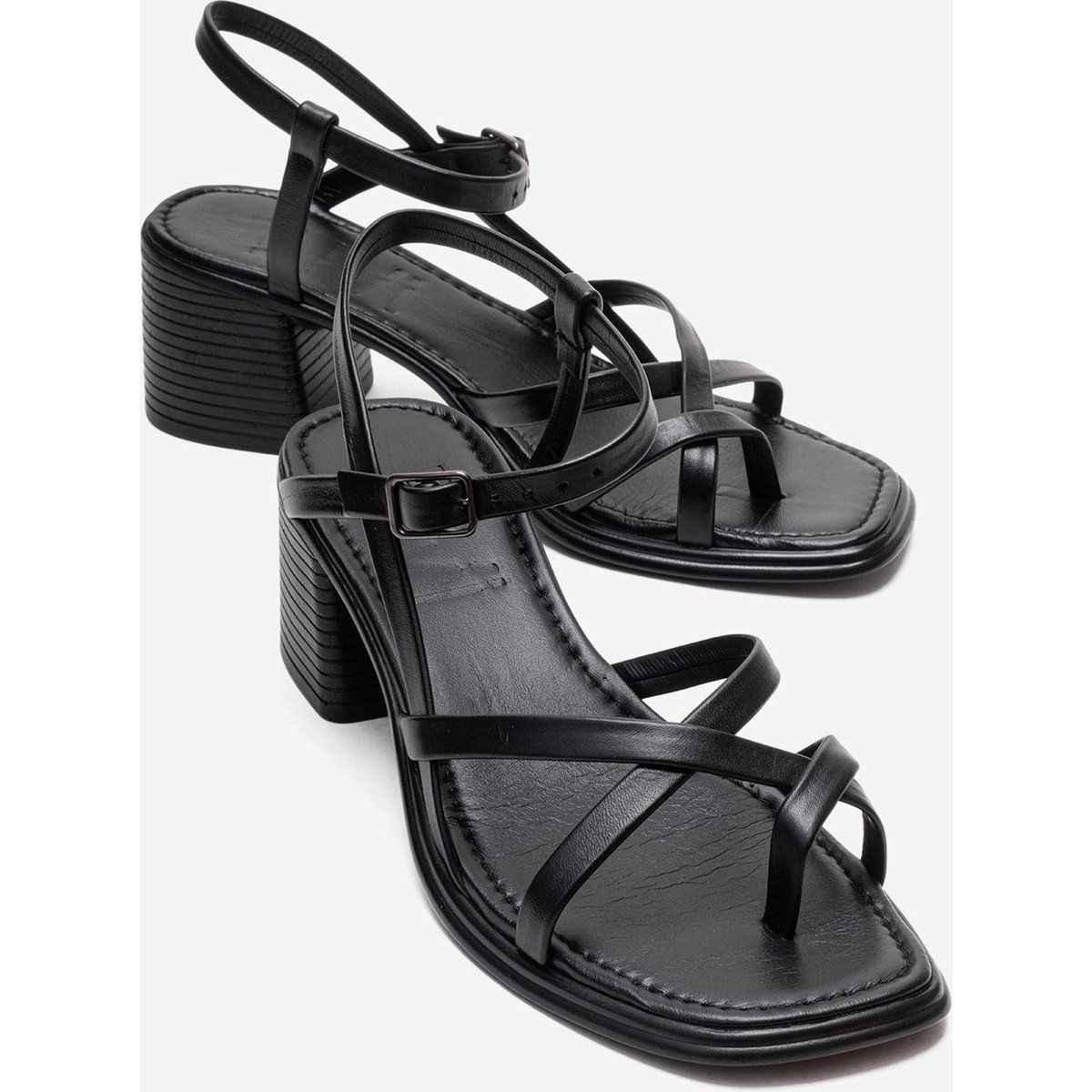 Lavish Leder Blockabsatz Sandale (Damen)