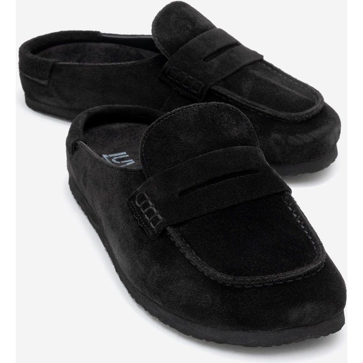 Minimalistische Penny-Loafer-Mules aus Wildleder