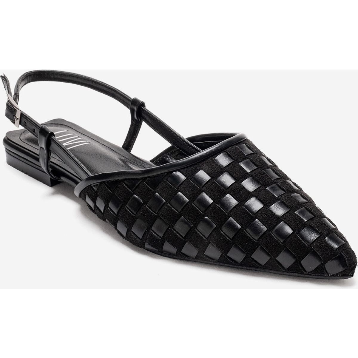 Gewebter Slingback-Ballerina mit spitzer Zehenpartie