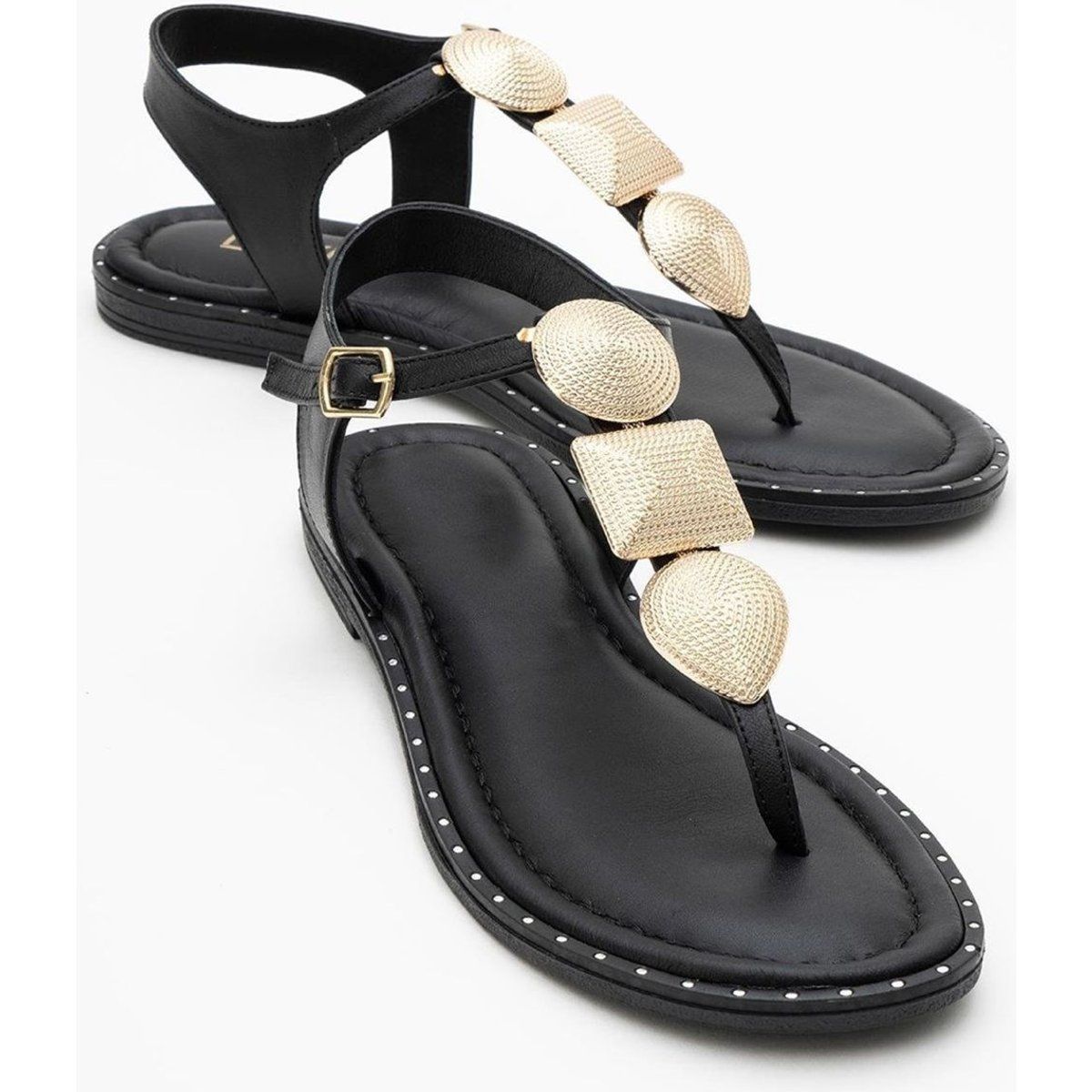 Giulia Leder Flach Sandale (Women)