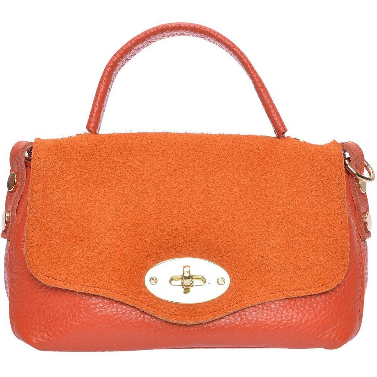 Orangefarbene Handtasche mit Henkel