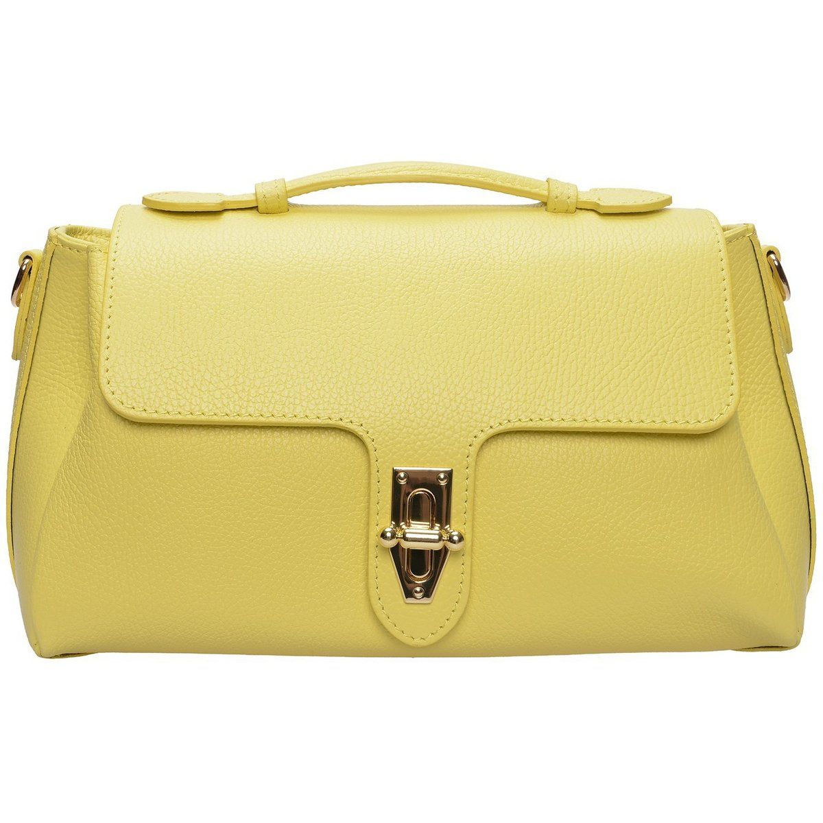 Strukturierte Ledertasche mit Griff oben