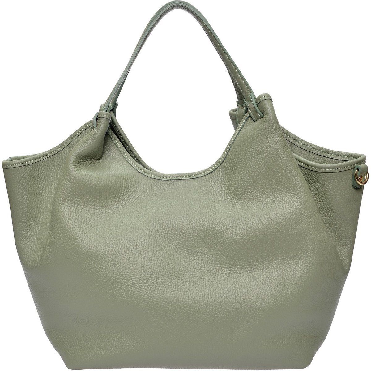 Schultertasche aus genarbtem Leder