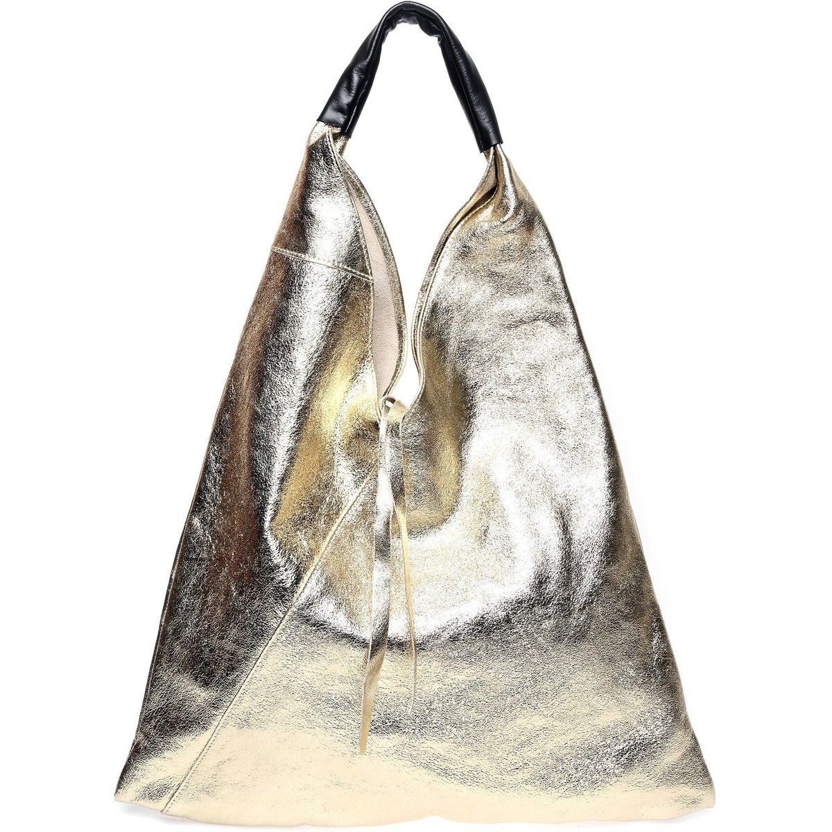 Metallic Goldener Leder Shopper Tragetasche