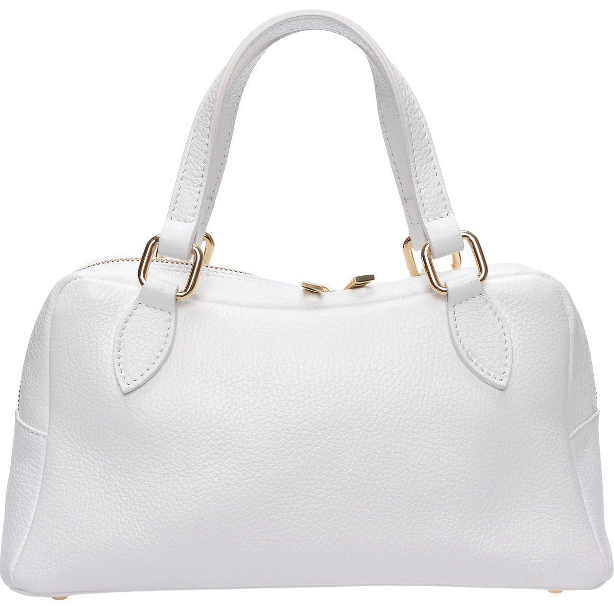 Weiße Ledertasche mit Henkel