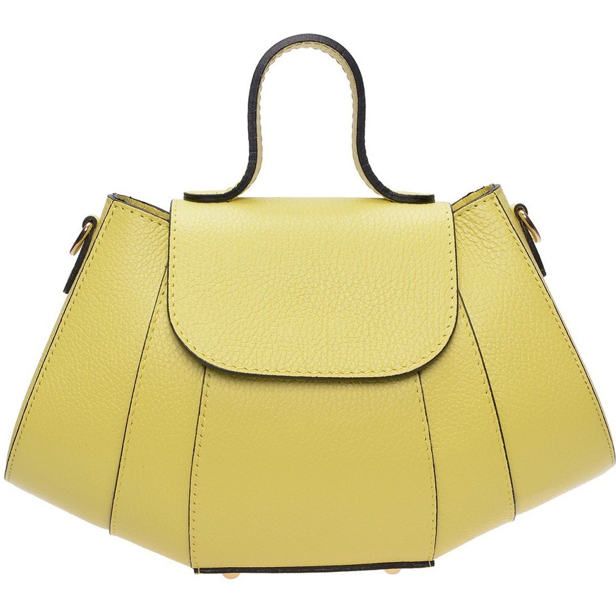 Architektonische fächerförmige Lederhandtasche