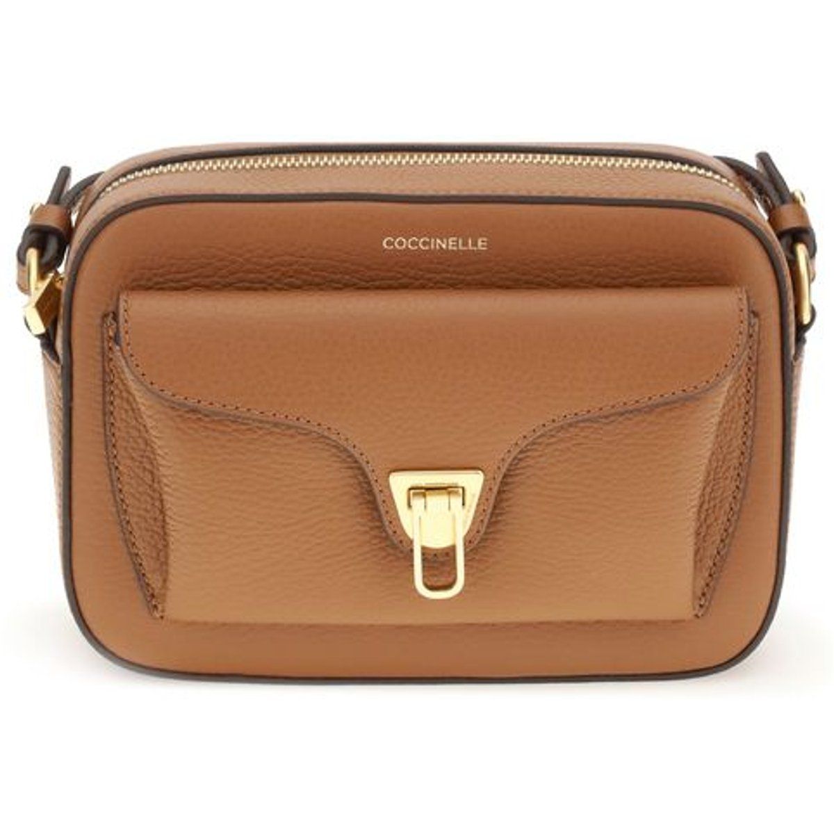 Coccinelle Braune Kalbleder Bos Taurus Schultertasche