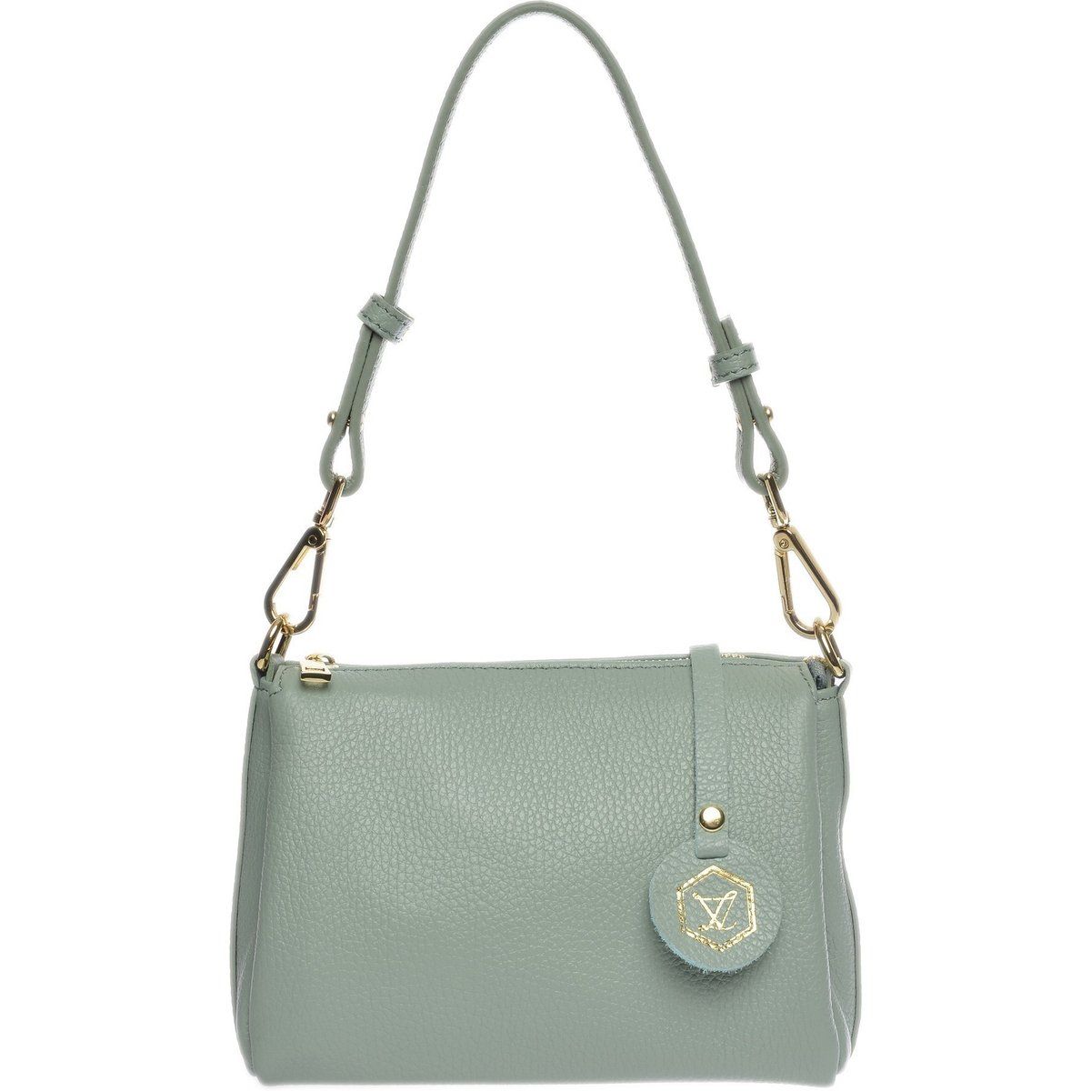Grüne Leder Schulter Baguette Tasche