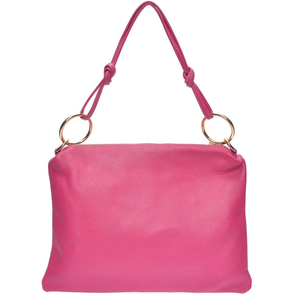 Fuchsia Ledertasche mit Ringgriffen