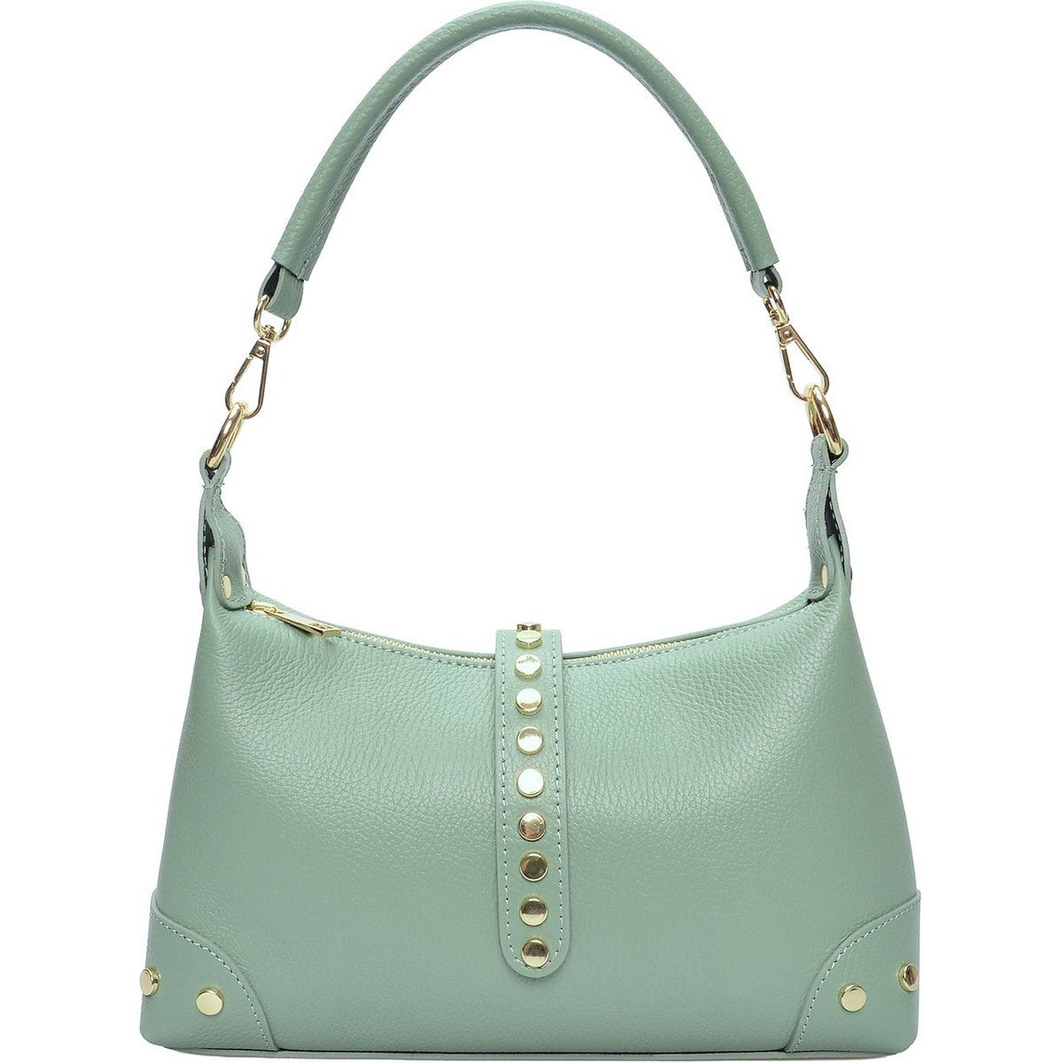 Elegante Schultertasche aus Leder mit Nieten