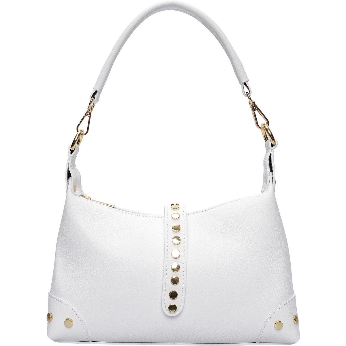 Elegante Schultertasche aus Leder mit Nieten