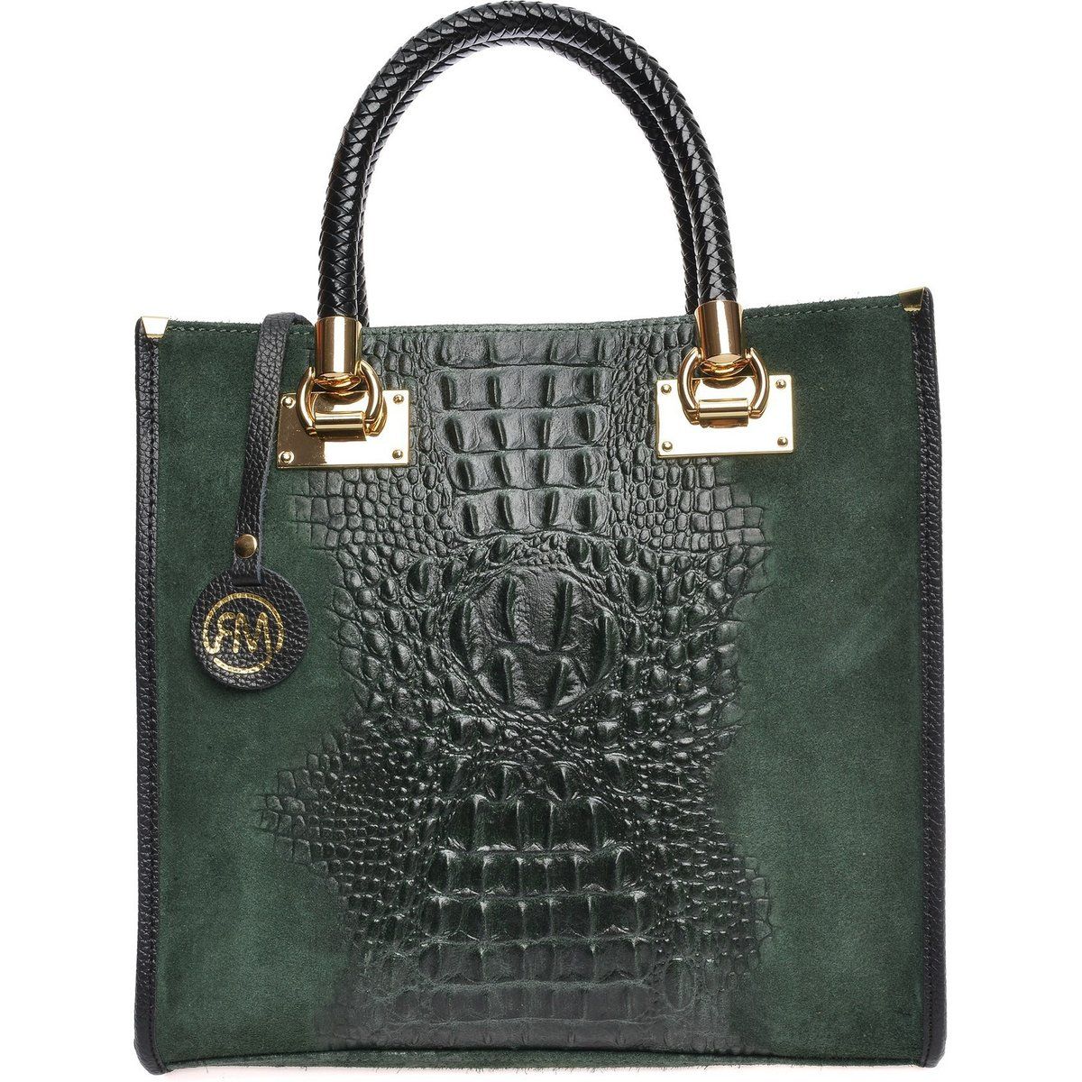 Strukturierte Tote Bag mit Krokoprägung