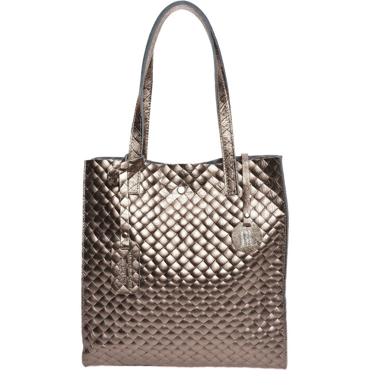 Gewebte Metallic-Schultertasche