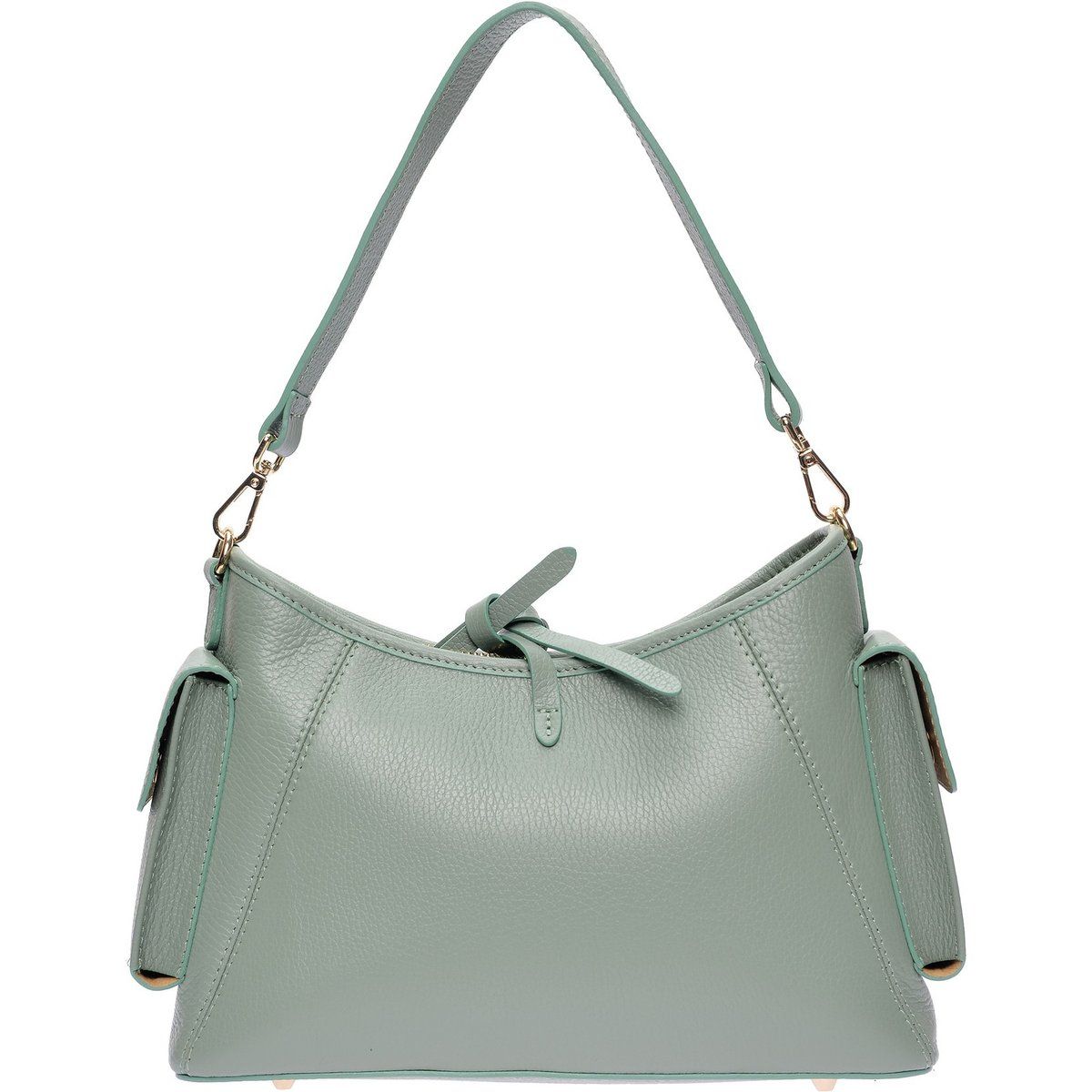 Mintgrüne Ledertasche für die Schulter