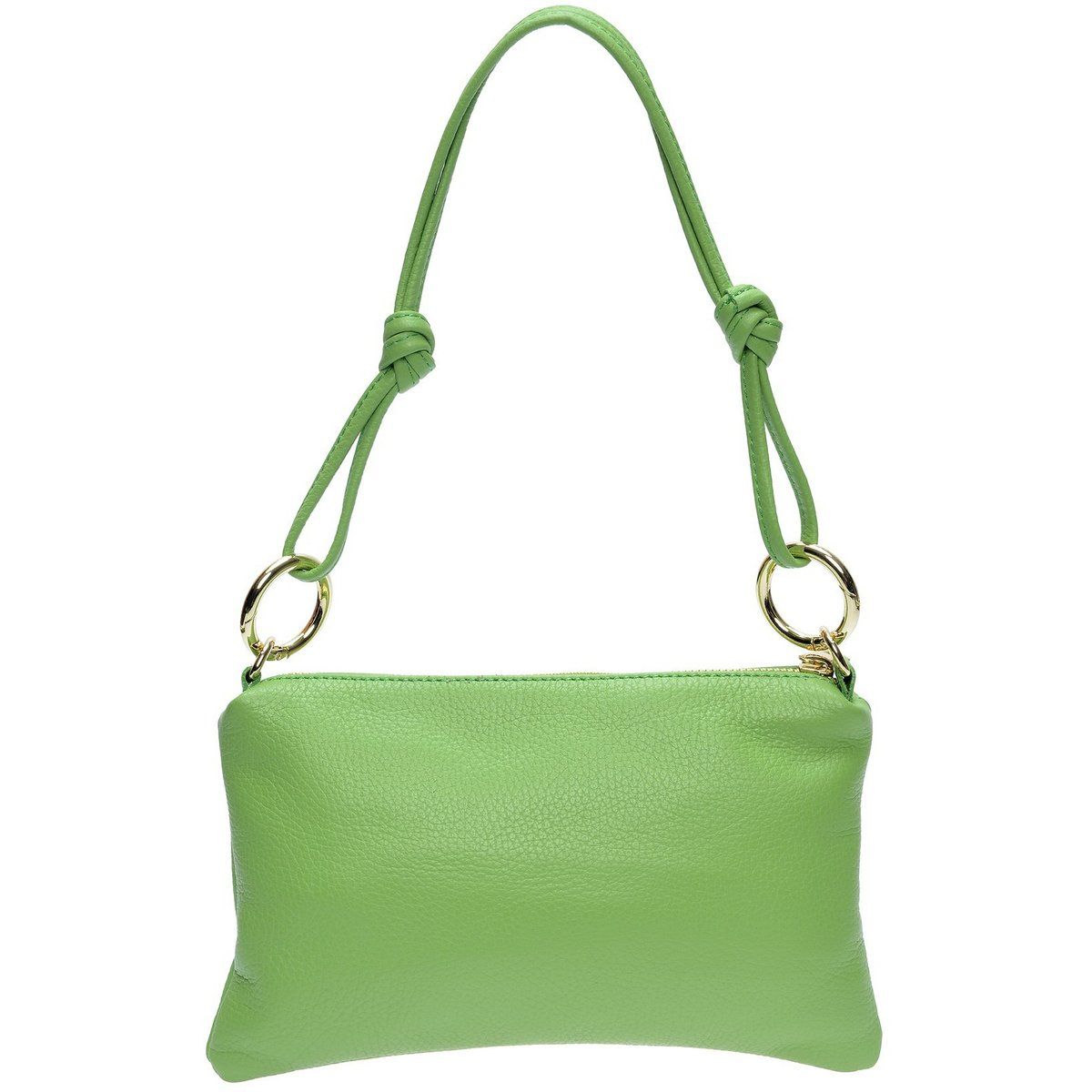 Grüne Lederschultertasche