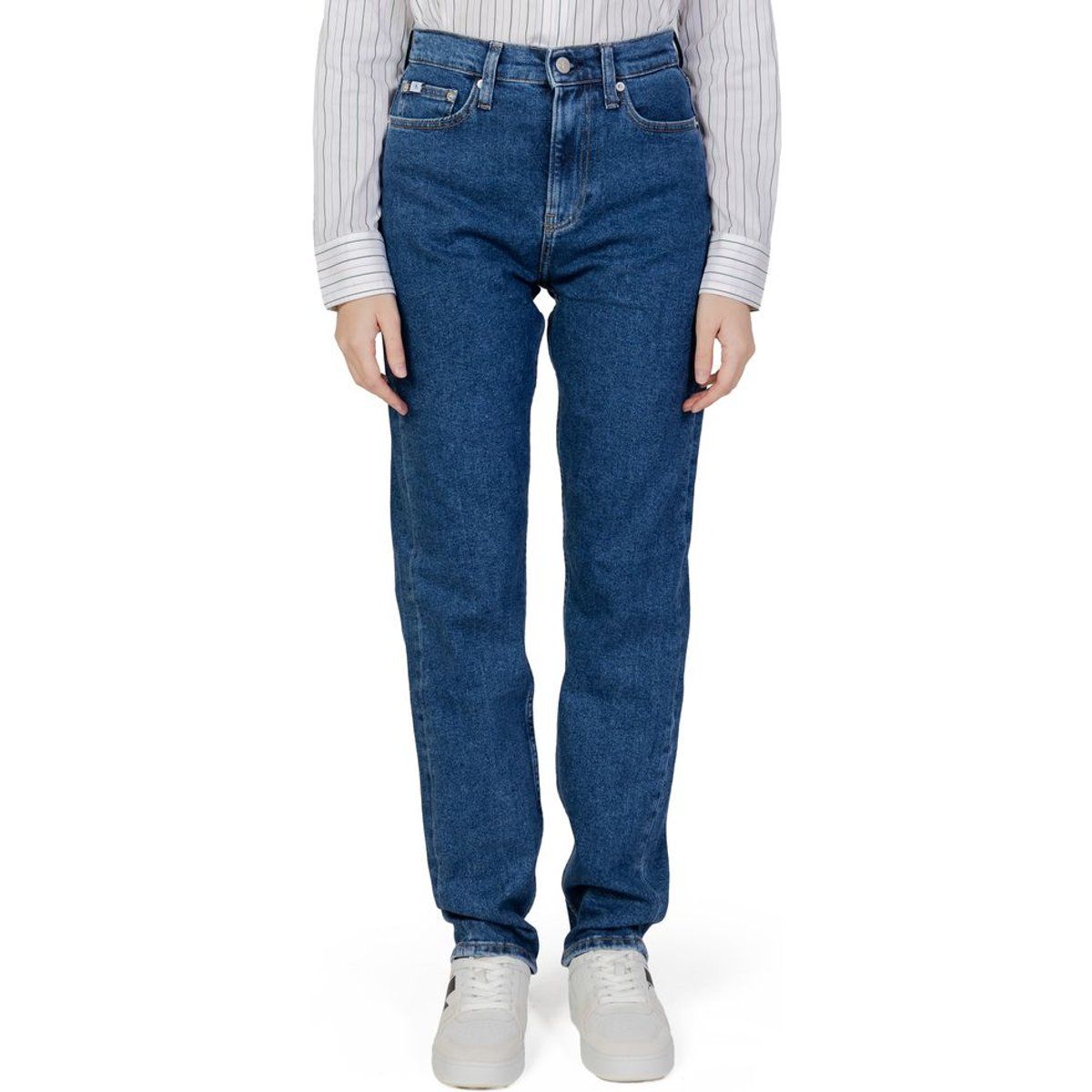 Hoch geschnittene Jeans mit geradem Bein