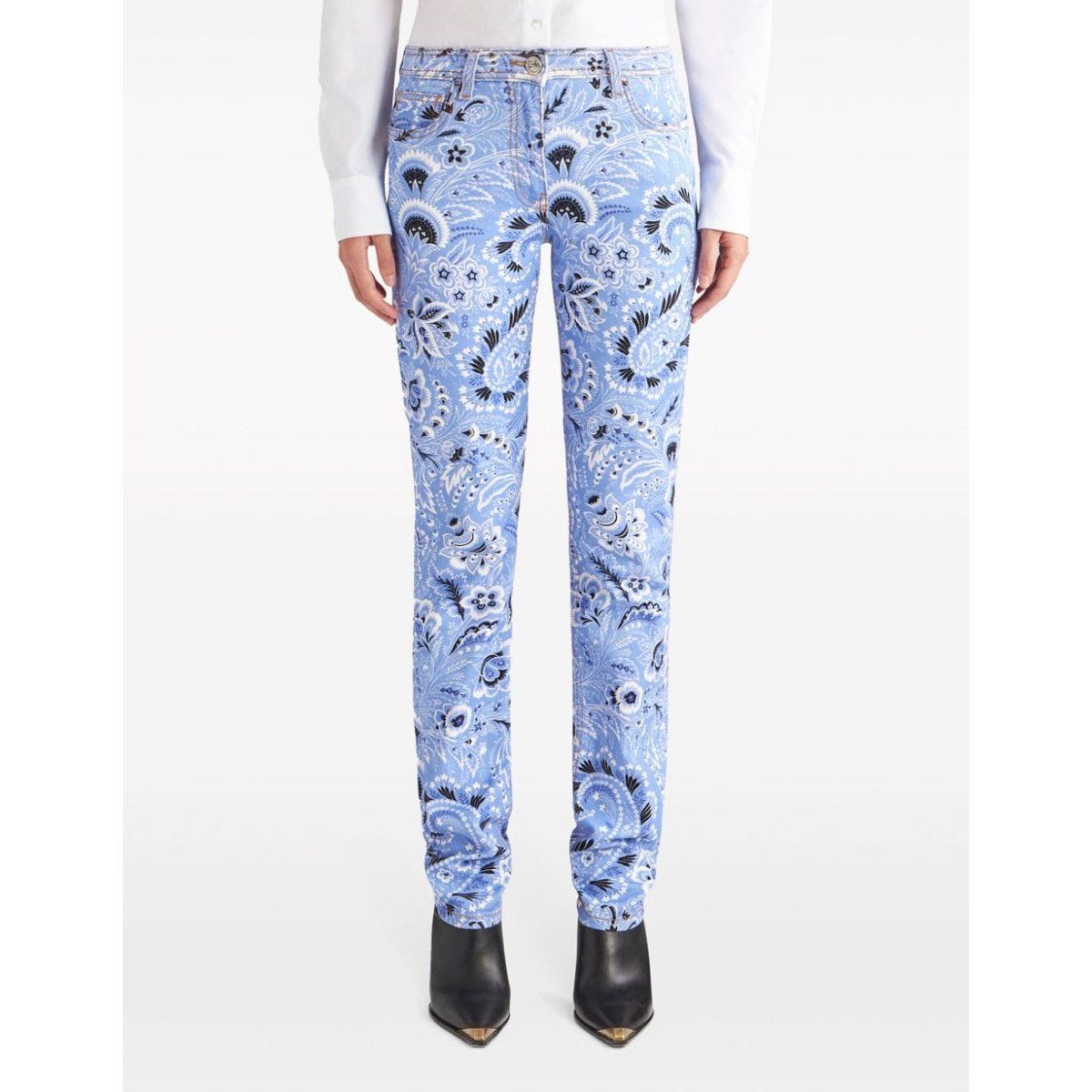Bedruckte Jeans mit geradem Bein