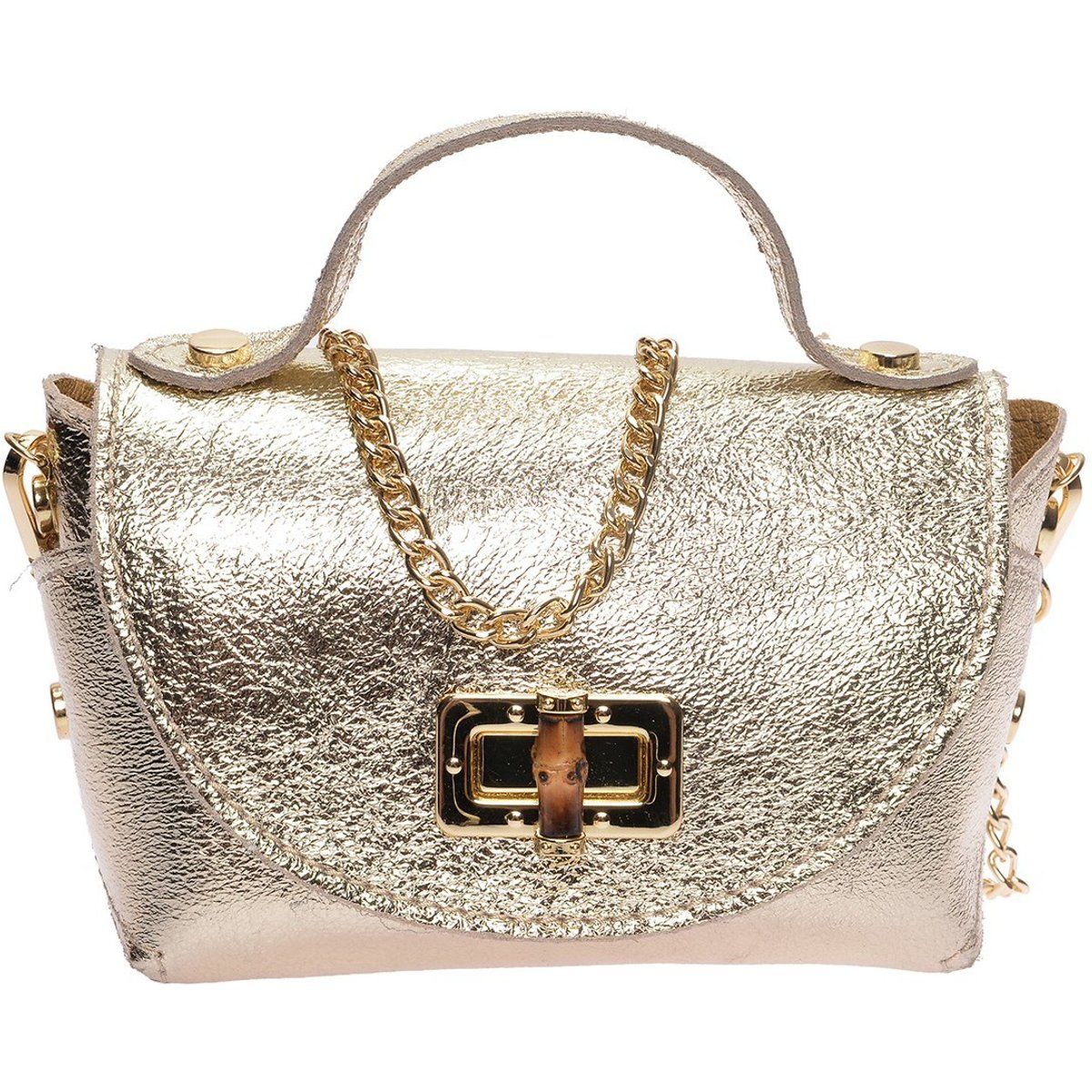 Metallic Gold Mini Crossbody Tasche