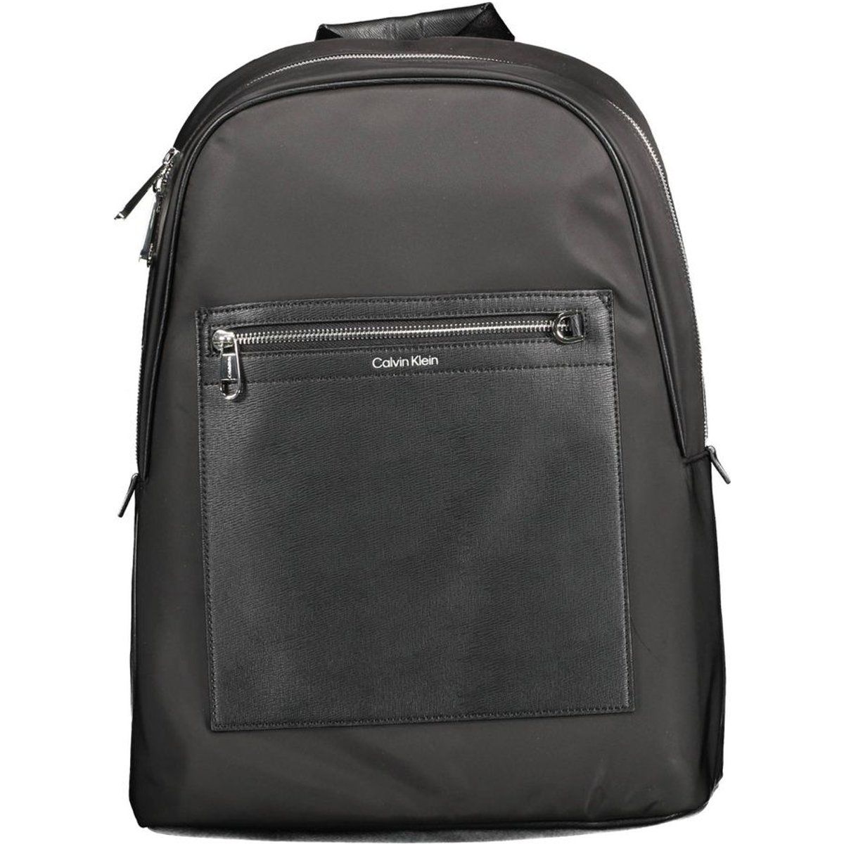 Eleganter schwarzer Nylonrucksack mit Tasche