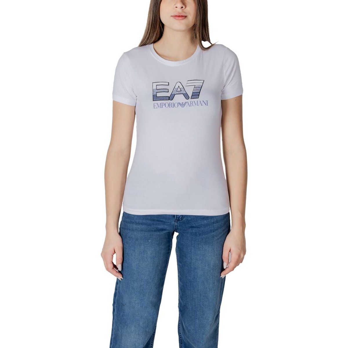 EA7 Baumwoll T-Shirt mit Logo