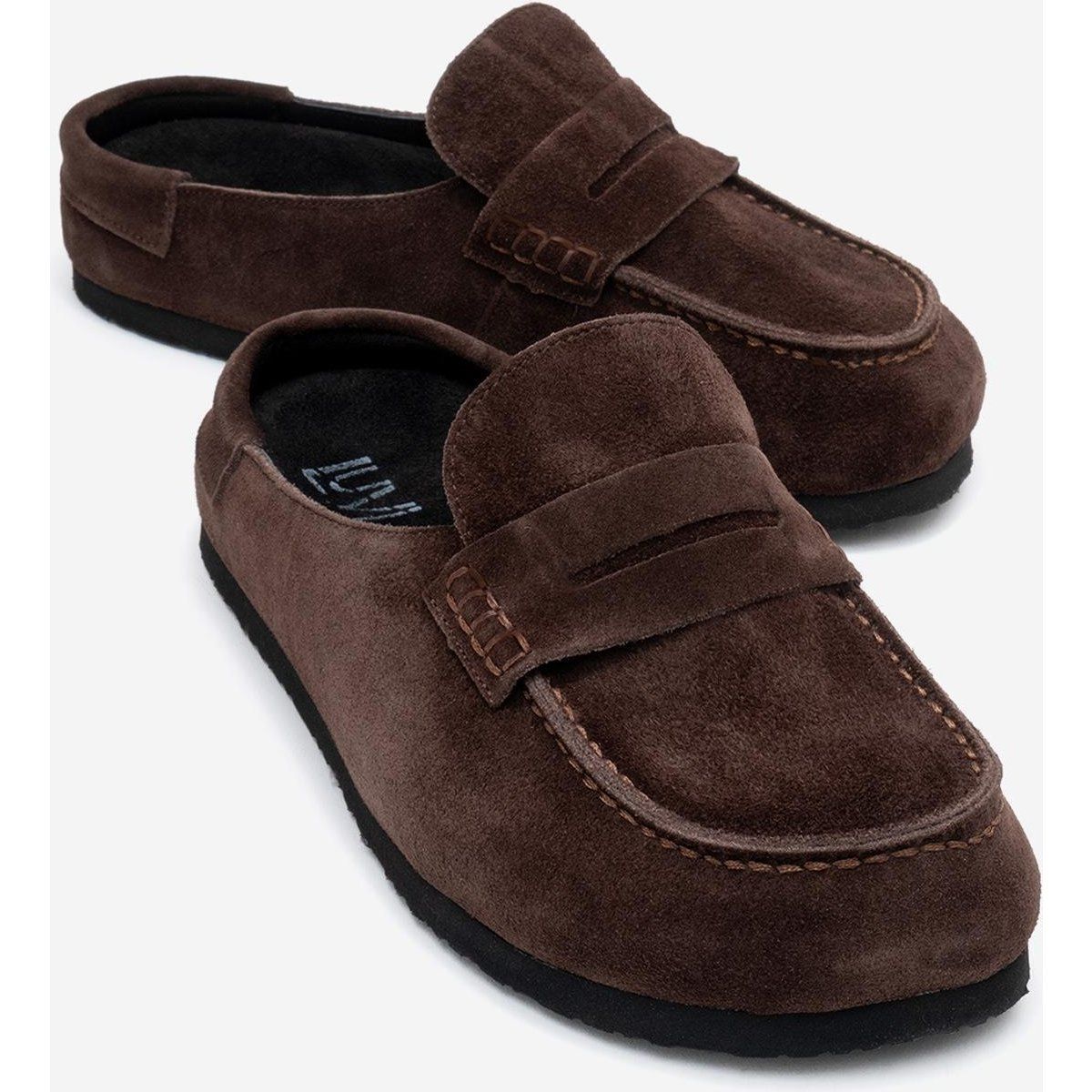 Penny-Loafer-Mules aus Wildleder