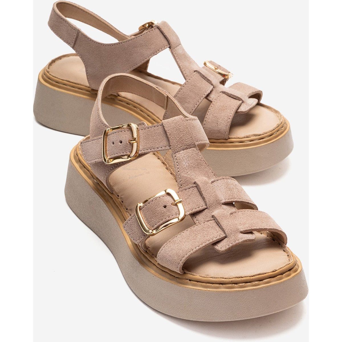 Loin Leder Plateau Sandale (Damen)