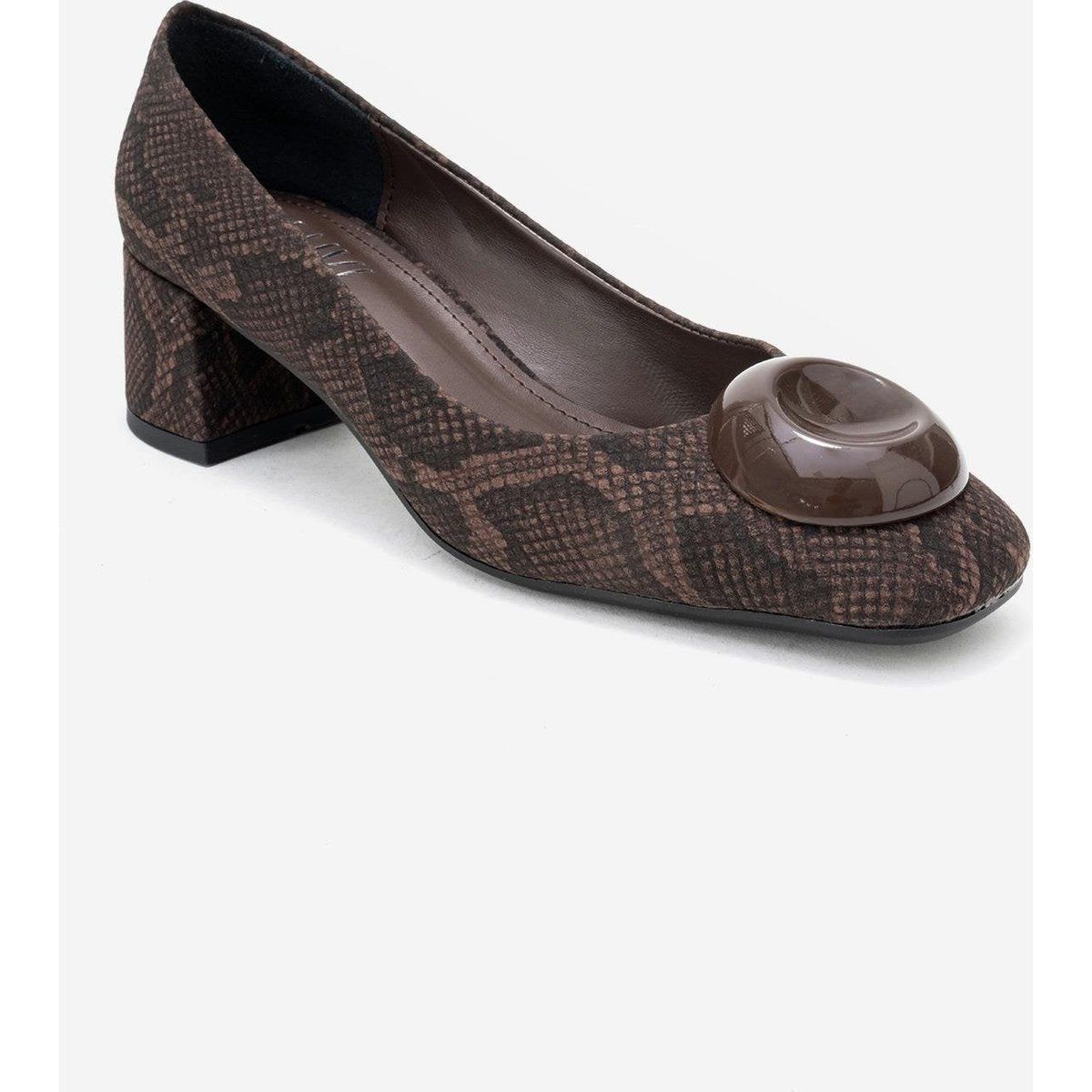 Mila Schnalle Eckige Zehenpartie Blockabsatz Pumps (Damen)