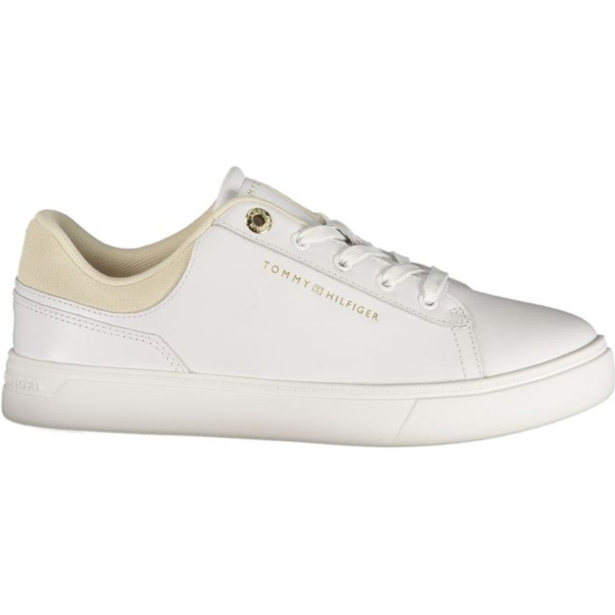 Klassische Low-Top-Sneaker mit Goldakzenten