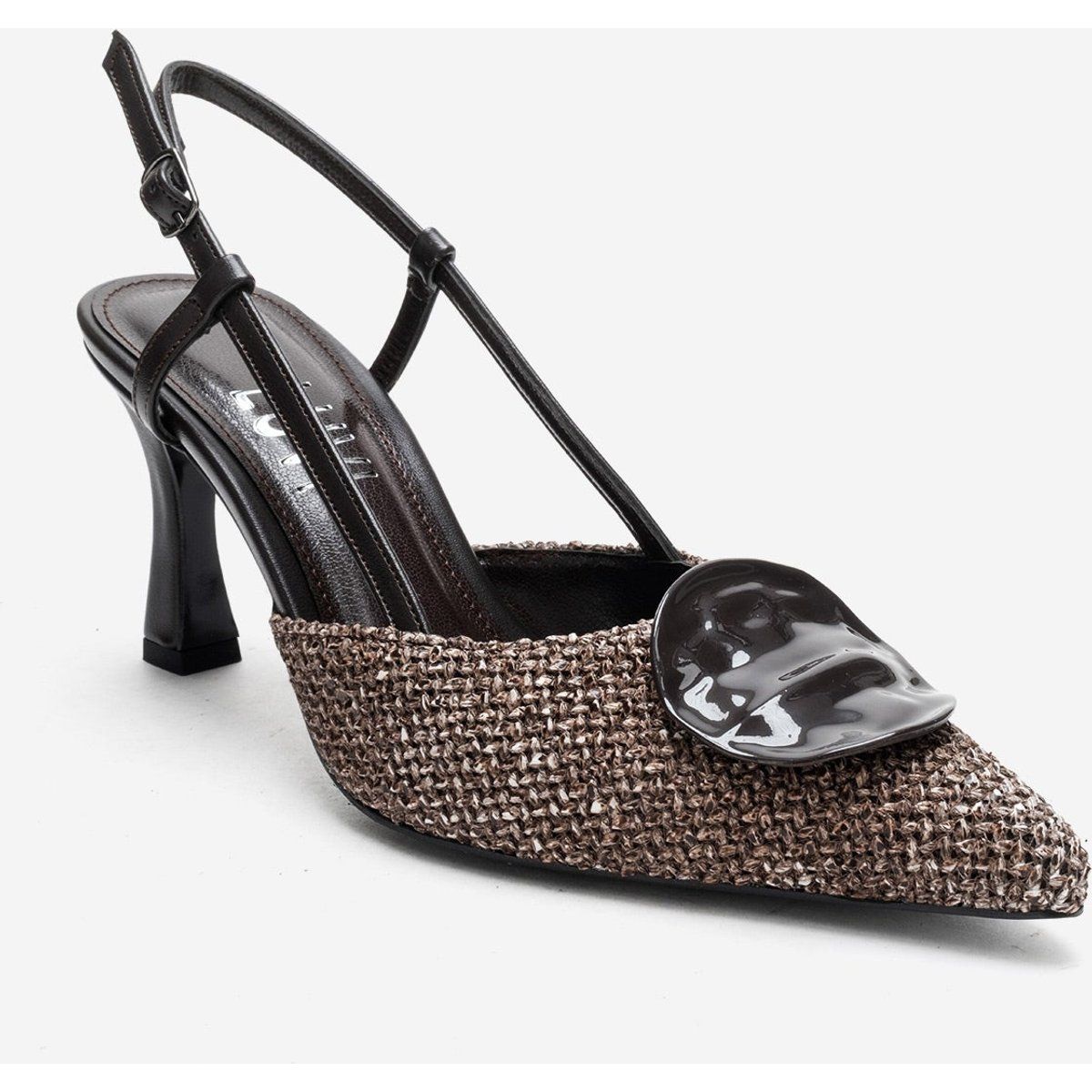 Levia Geflochtener Slingback-Pump mit spitzer Zehenpartie