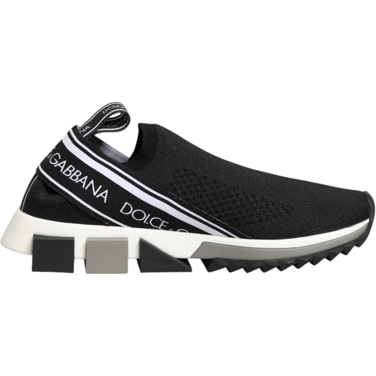 Schwarze Slip-On Sneakers mit Logoband