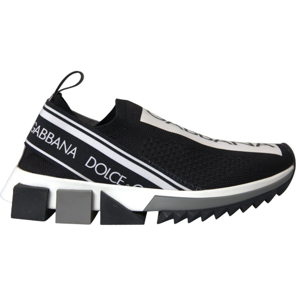 Schwarz-Weiße Logo-Slip-On-Sneakers