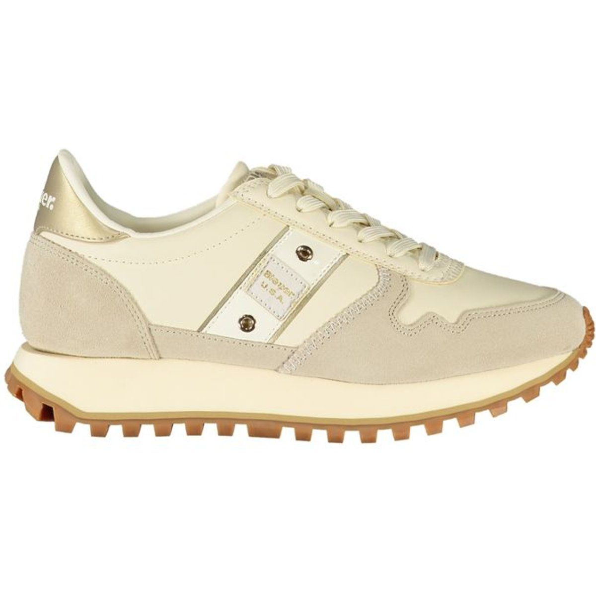 Beige Leder Low-Top Sneaker