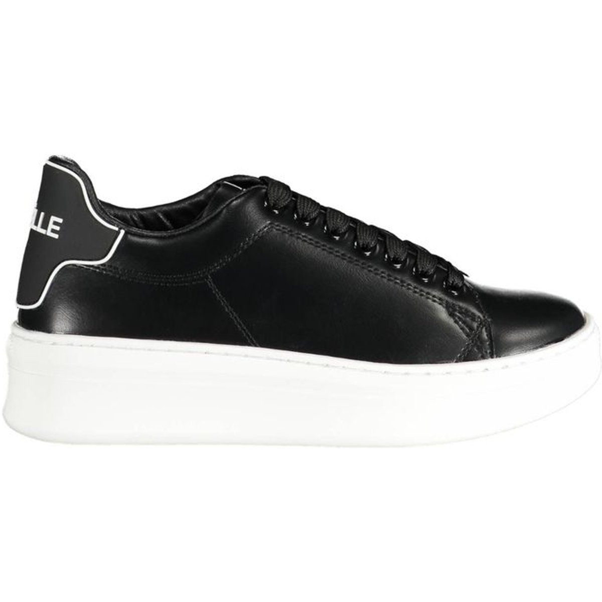 Schwarze Plateau-Sneakers