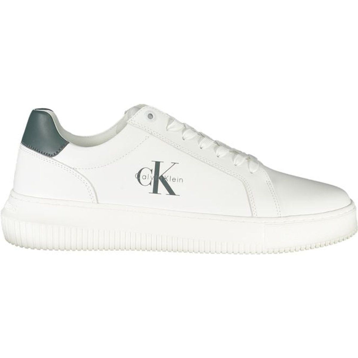 Sauberer weißer Court-Sneaker in Lederoptik