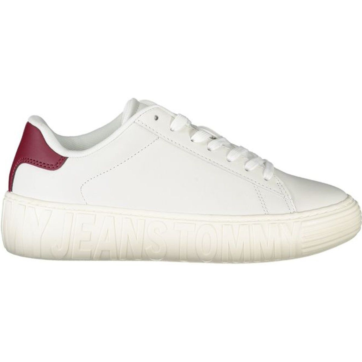 Plateau-Leder-Sneakers mit Fersenakzent
