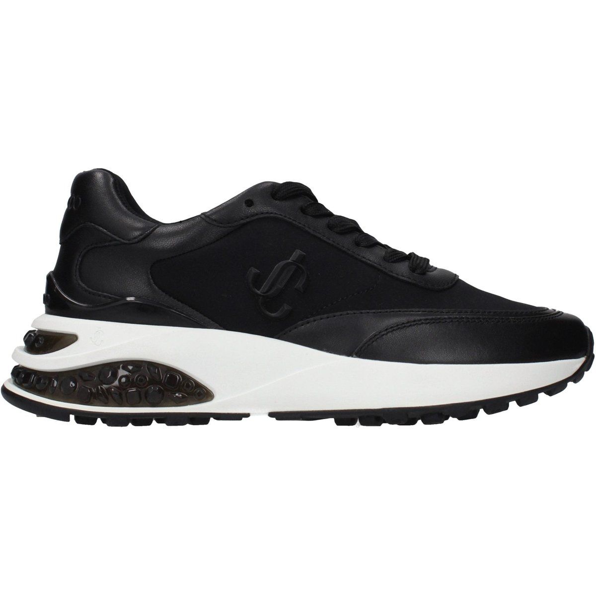 Schwarzer Stoff-Sneaker mit Logo-Detail