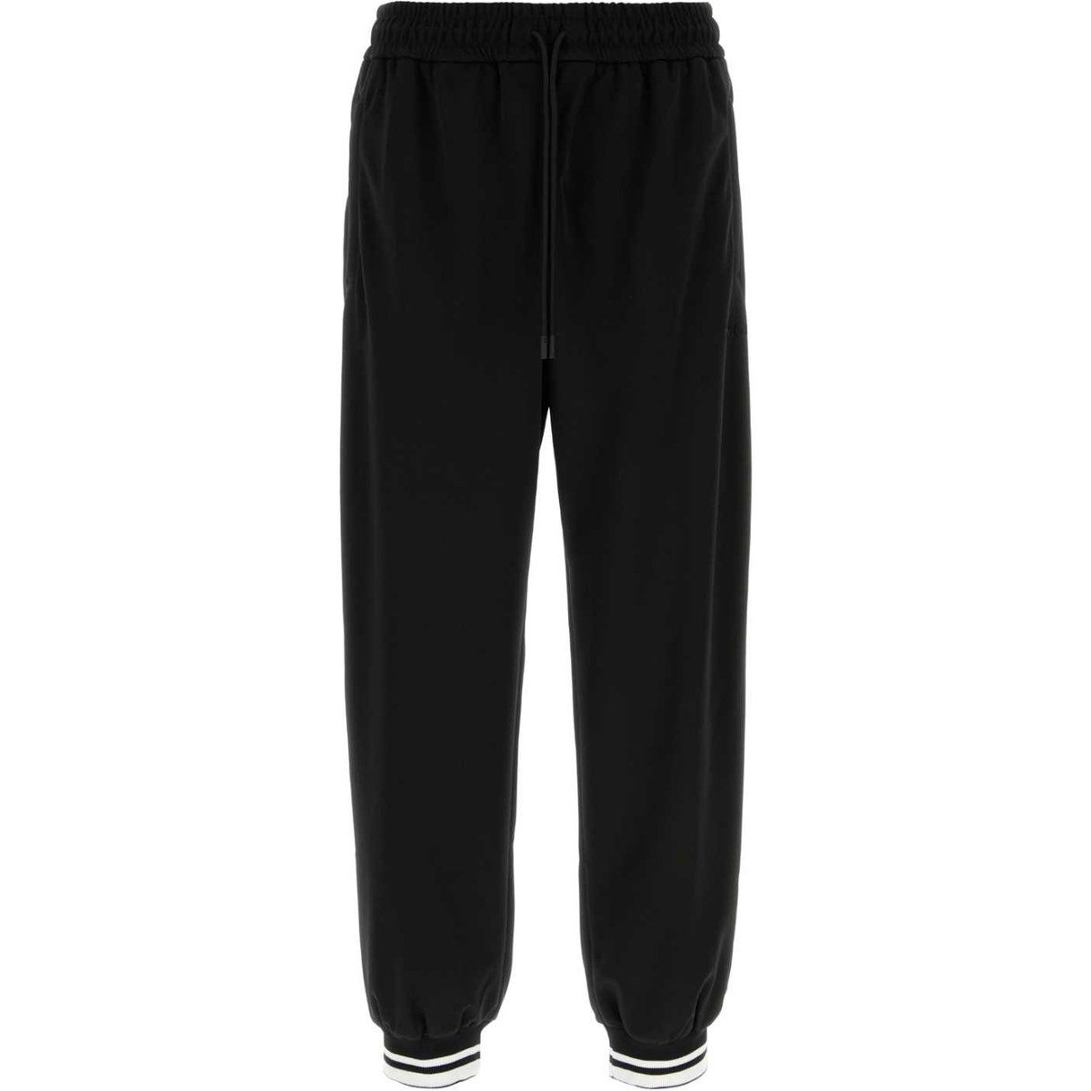 Schwarze Jersey-Jogginghose aus Baumwollmischung