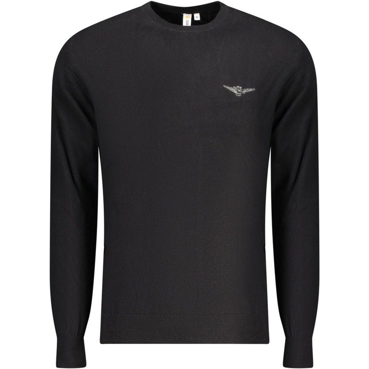 Schwarzer Baumwollpullover für Herren
