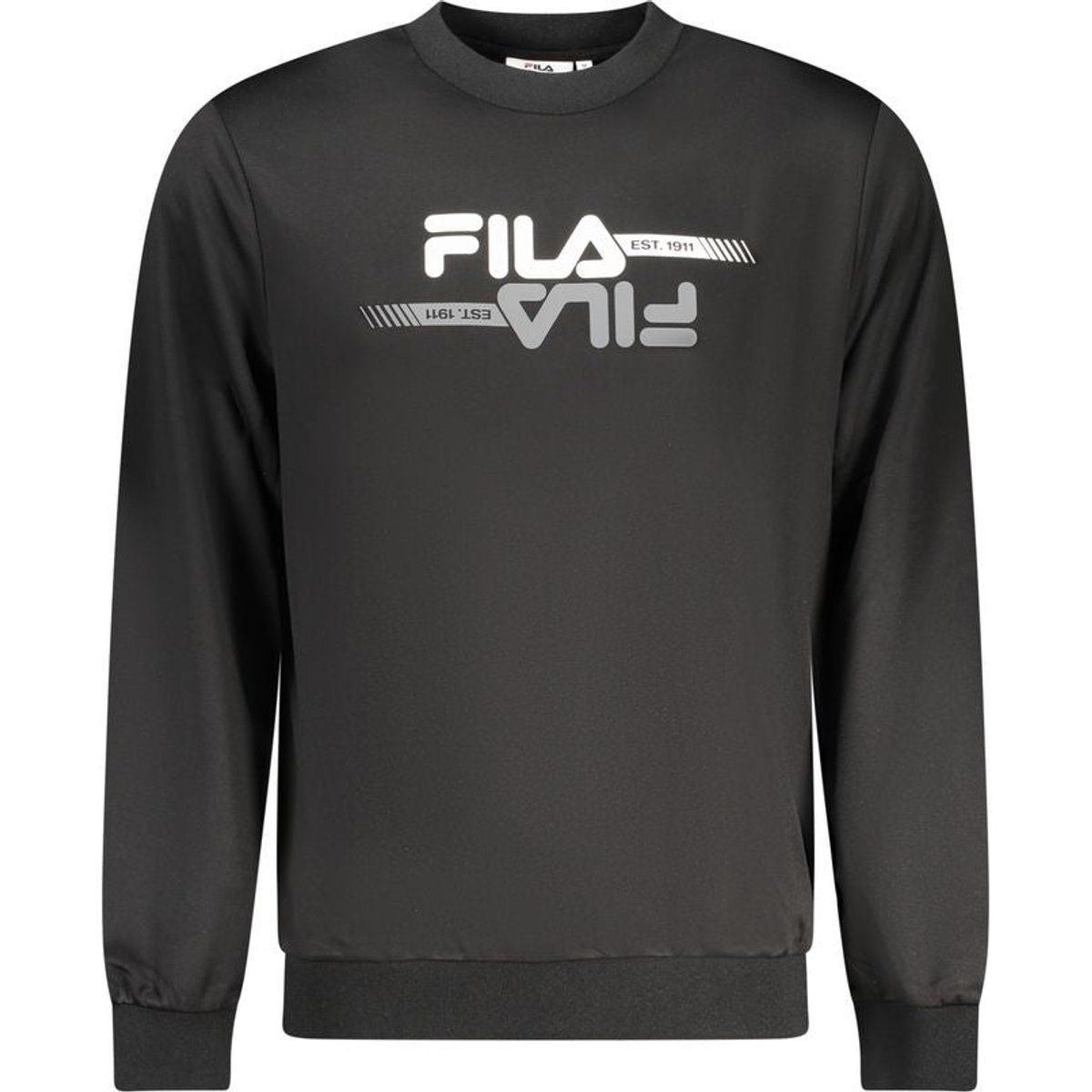 Schwarzes Herren-Sweatshirt mit Rundhalsausschnitt