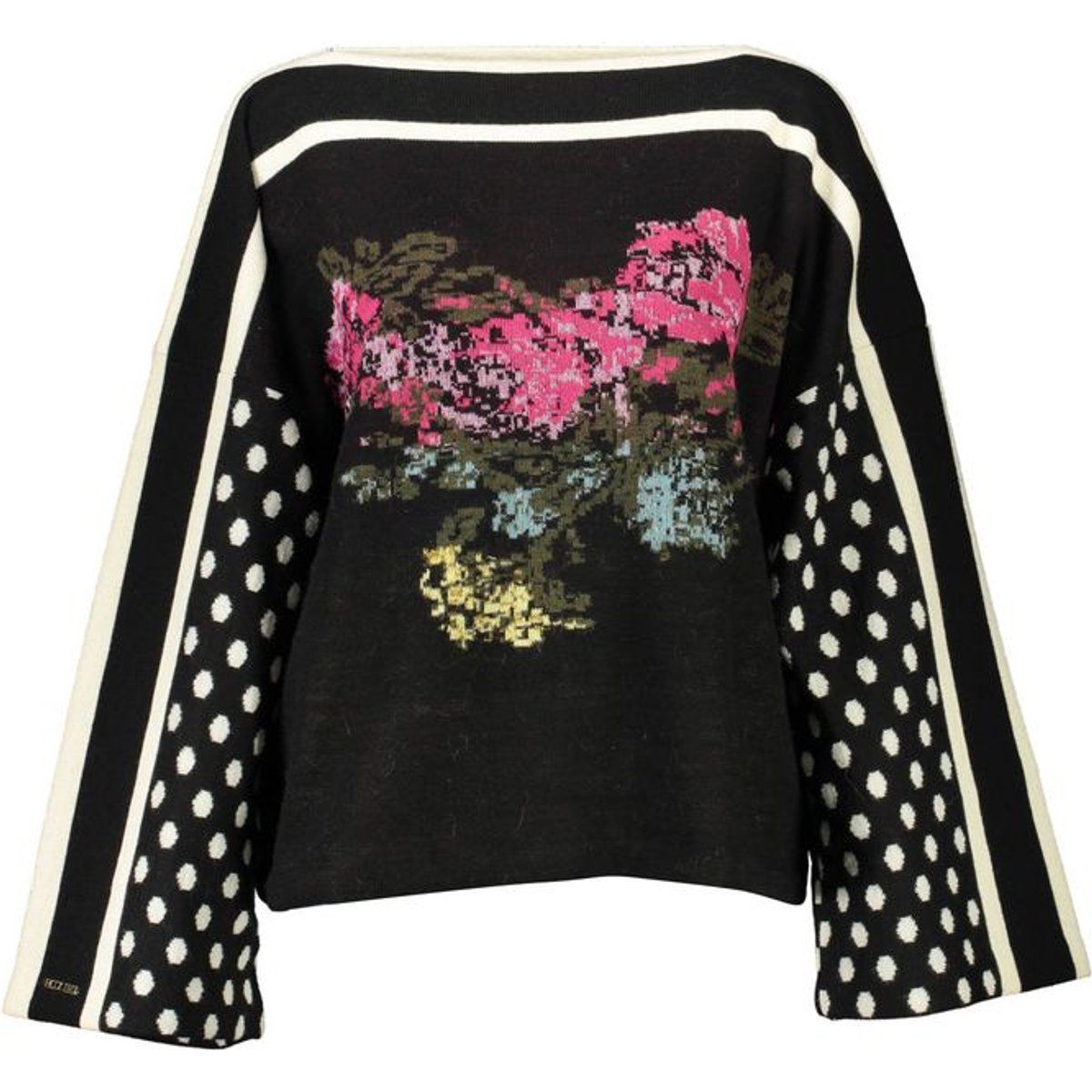 Wendbarer Pullover mit Blumen und Punkten