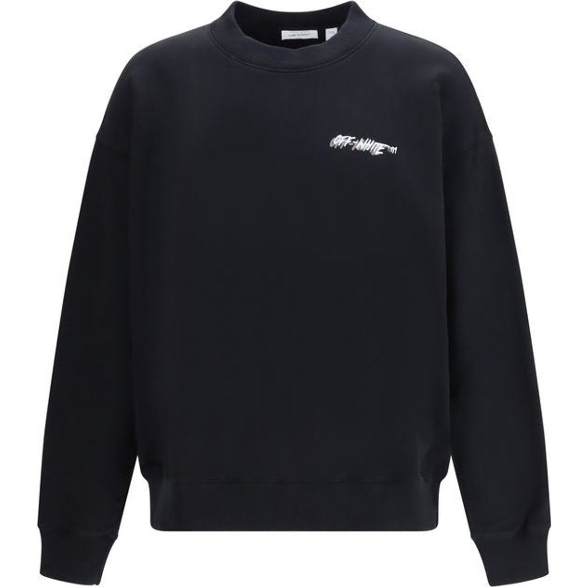 Schwarzes Baumwoll-Sweatshirt mit Logo