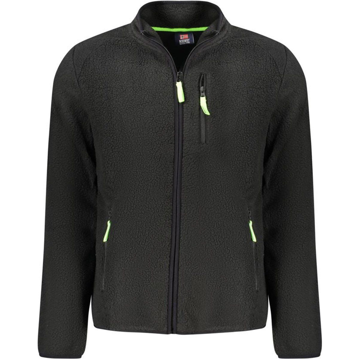 Schwarzes Fleece-Sweatshirt mit Reißverschluss für Herren