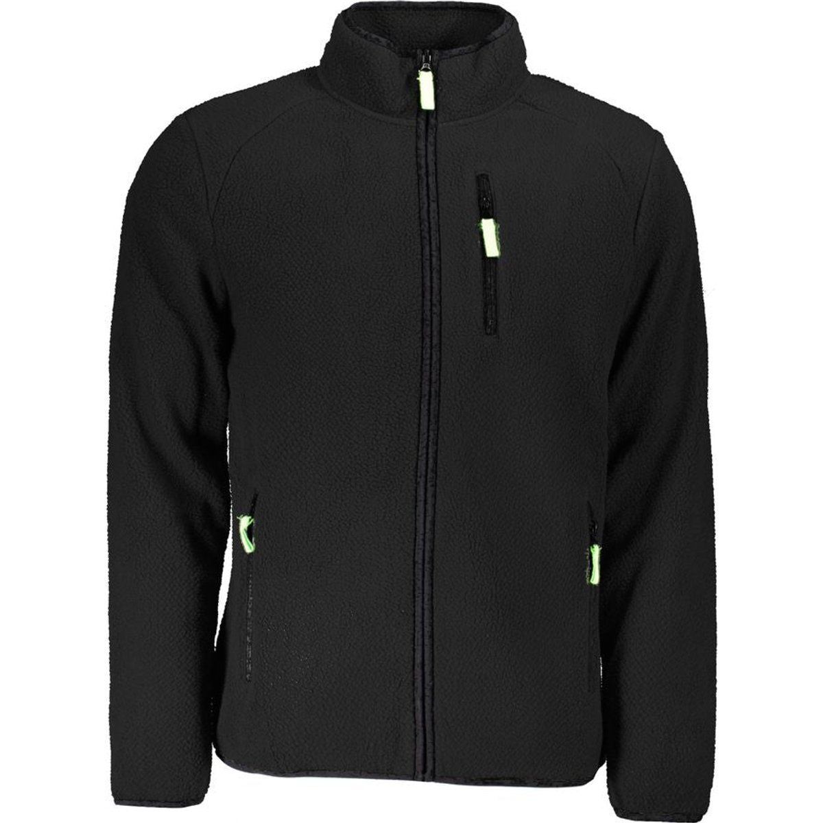 Schwarze Fleecejacke mit Reißverschluss für Herren