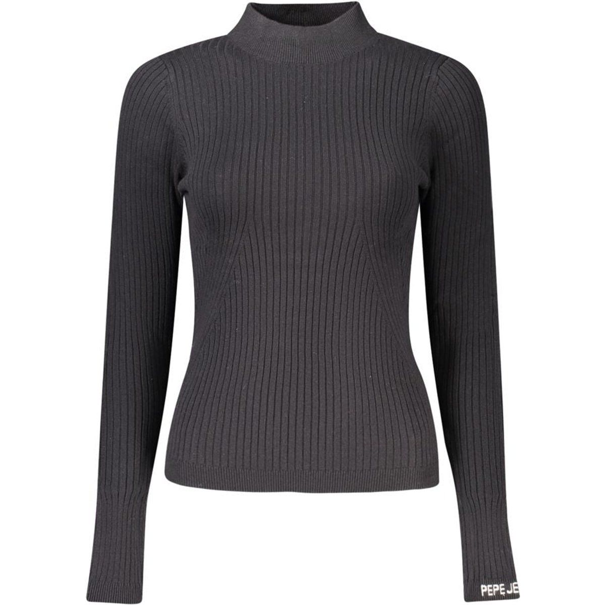 Geripptes Langarmshirt mit Stehkragen