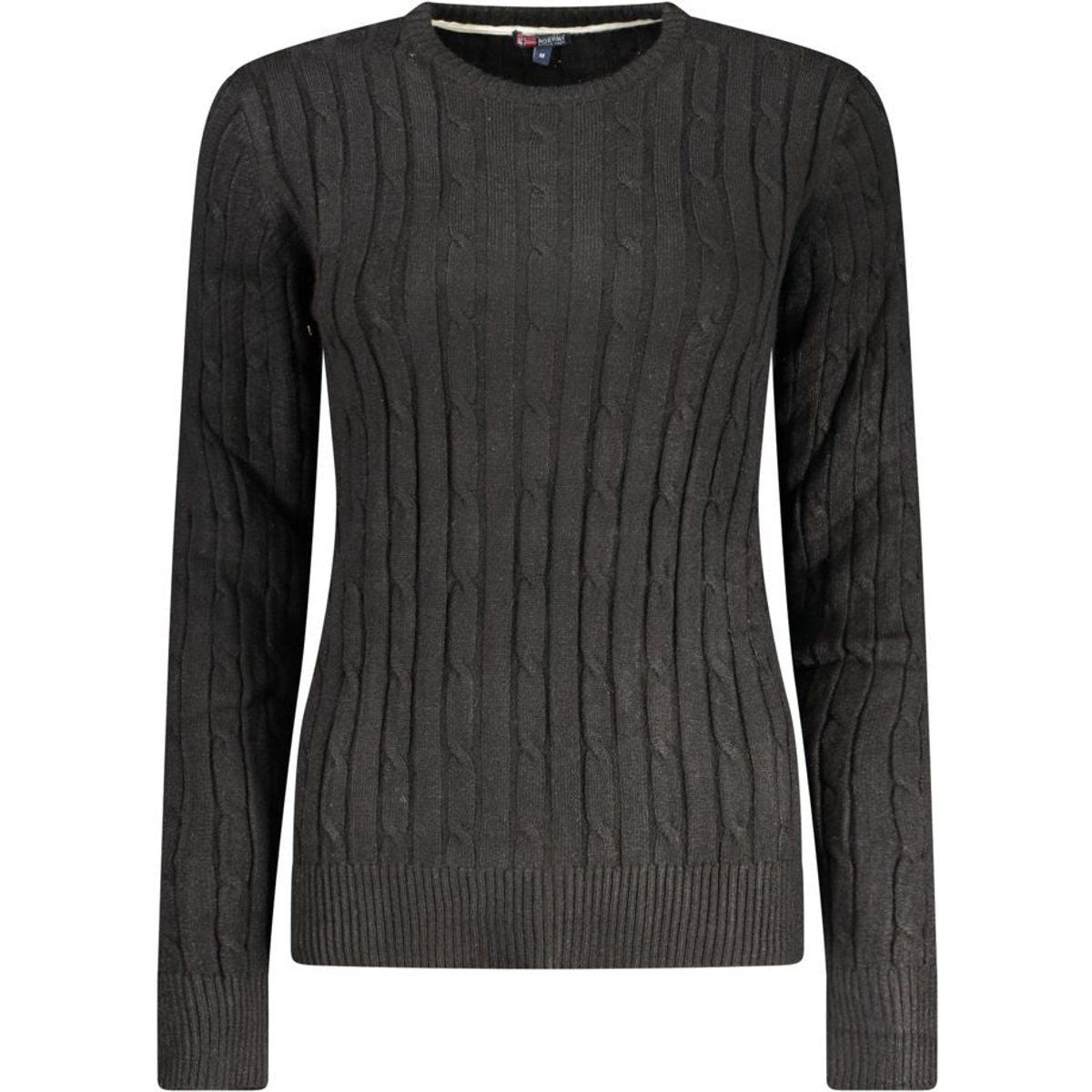 Damen Zopfstrick Rundhals Pullover