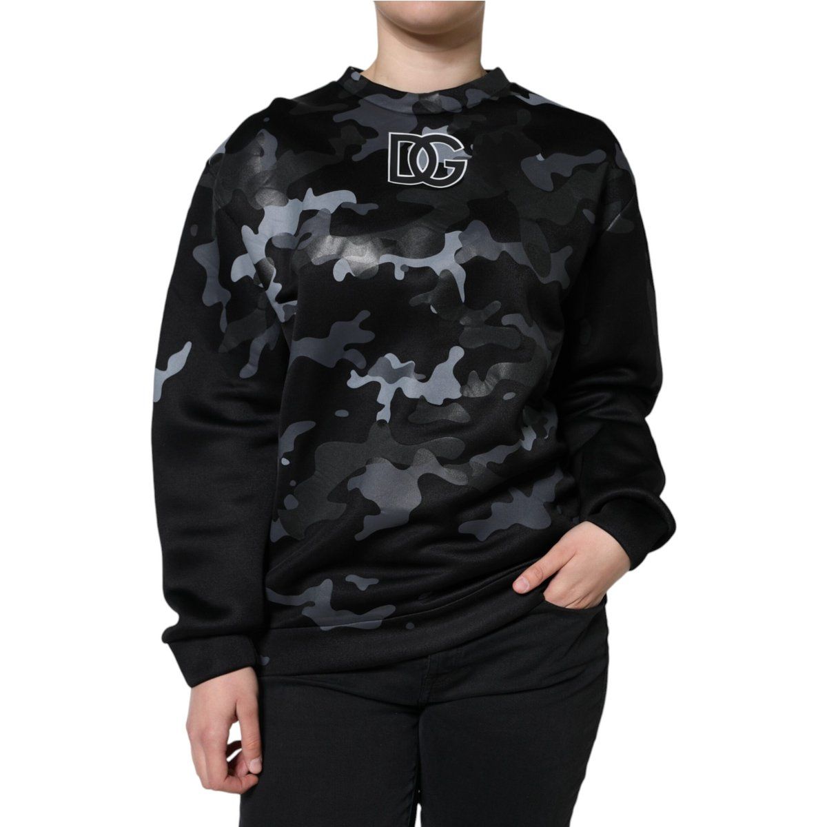 Sweatshirt mit Camouflage-Print und Rundhalsausschnitt