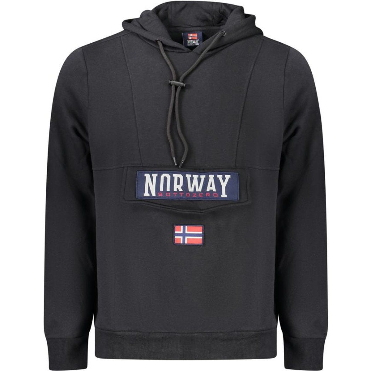 Schwarzer Baumwollmix-Hoodie mit Logo