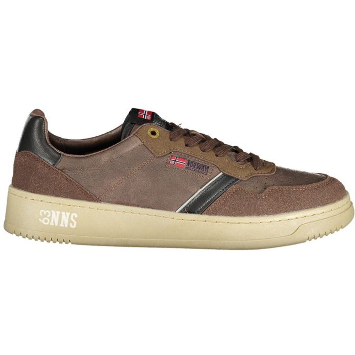 Brauner lässiger Low-Top-Sneaker