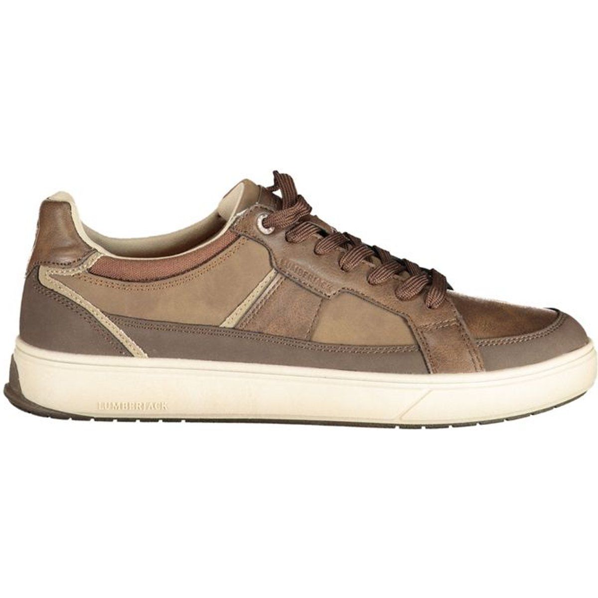 Herren Braun Leder-Optik Casual Sneaker